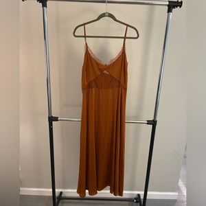 Petal and Pup, burnt orange dress